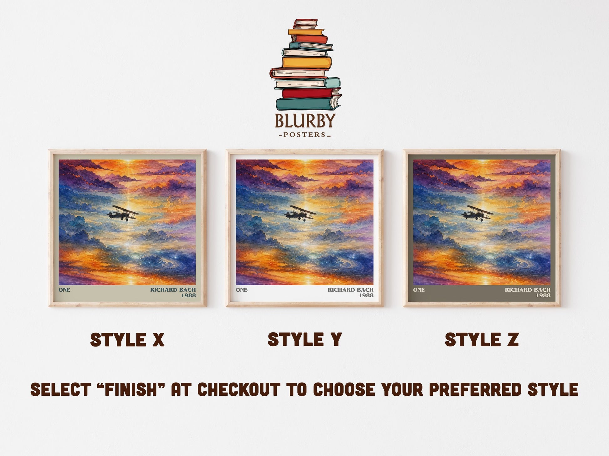 One literary print in frame leaning in hallway – literary fiction wall art