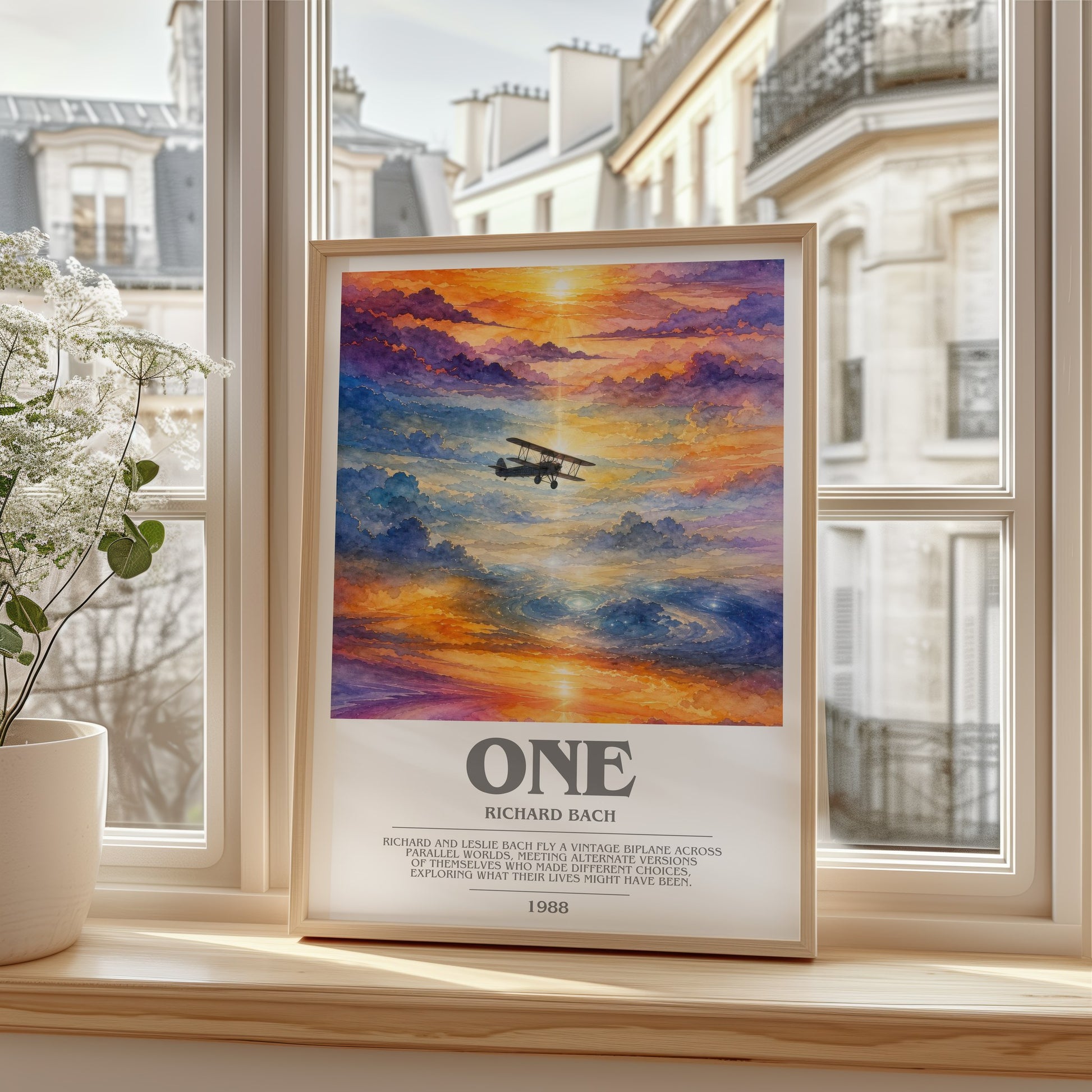 One bookish poster colour and style options – Richard Bach book art