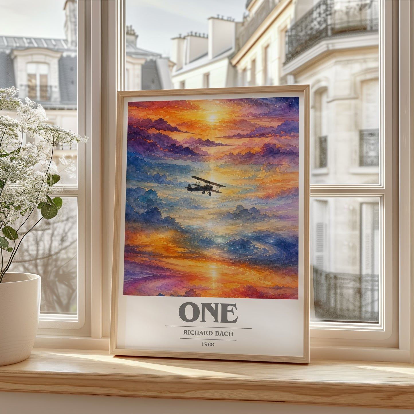 One book cover poster colour and style options – Richard Bach book art