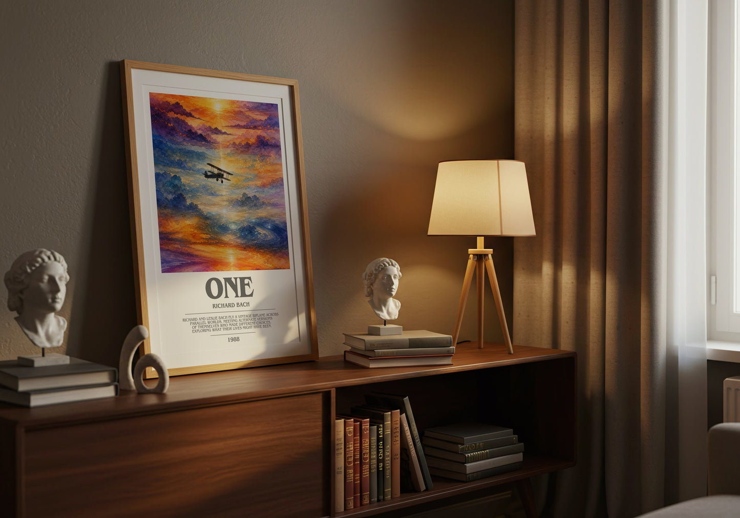 One bookish book poster framed on wall – literary fiction wall art