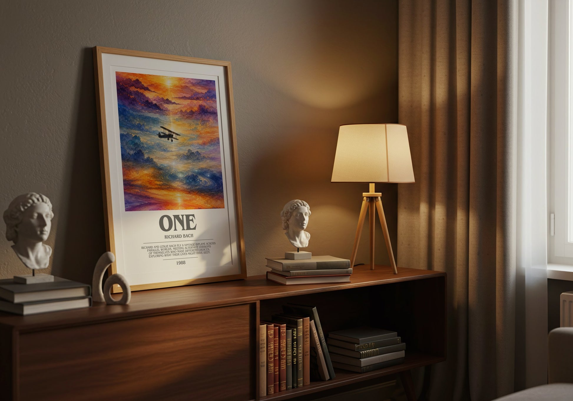 One bookish book poster framed on wall – literary fiction wall art