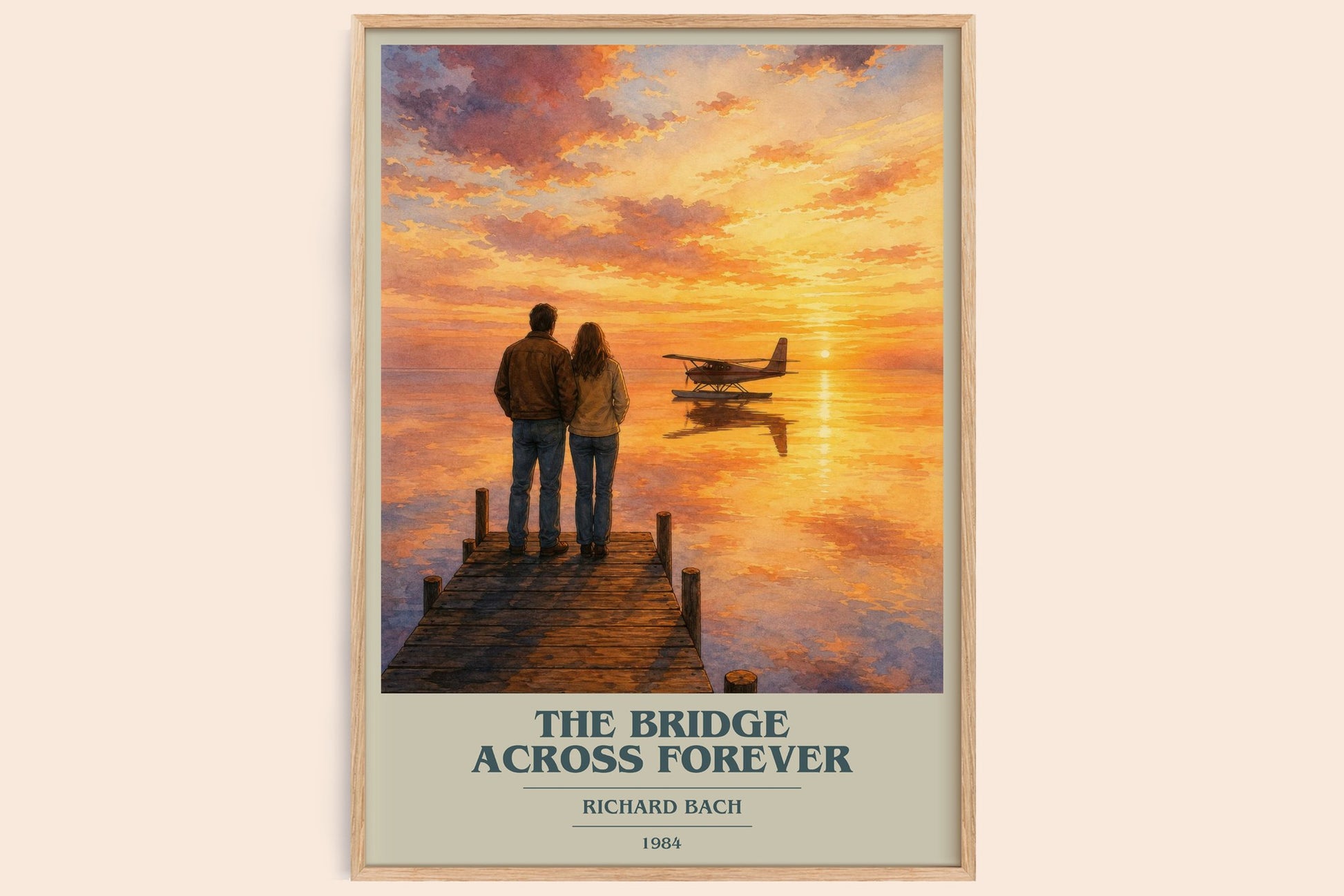 The Bridge Across Forever book cover book poster by Richard Bach – framed literary art print