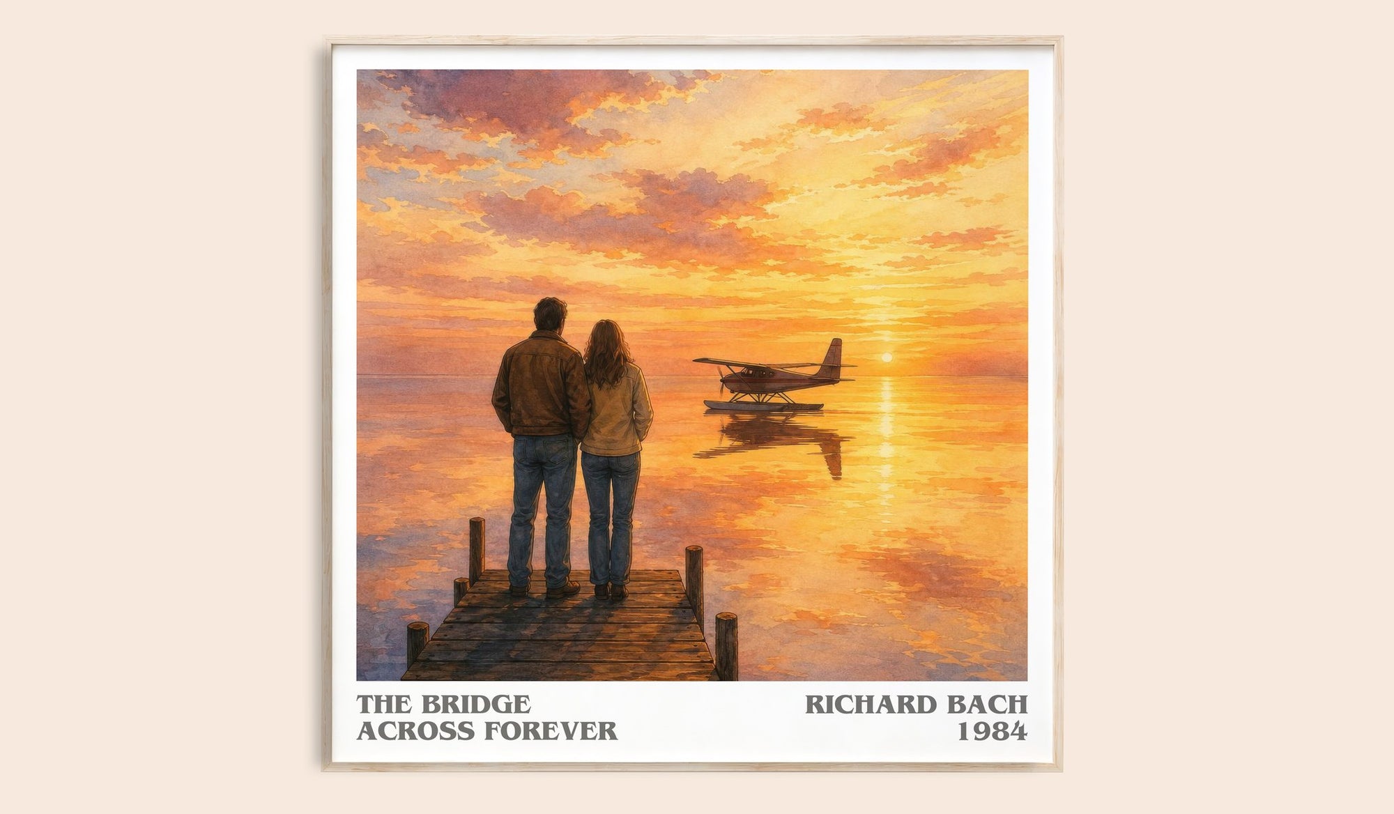 The Bridge Across Forever literary book poster by Richard Bach – framed literary art print