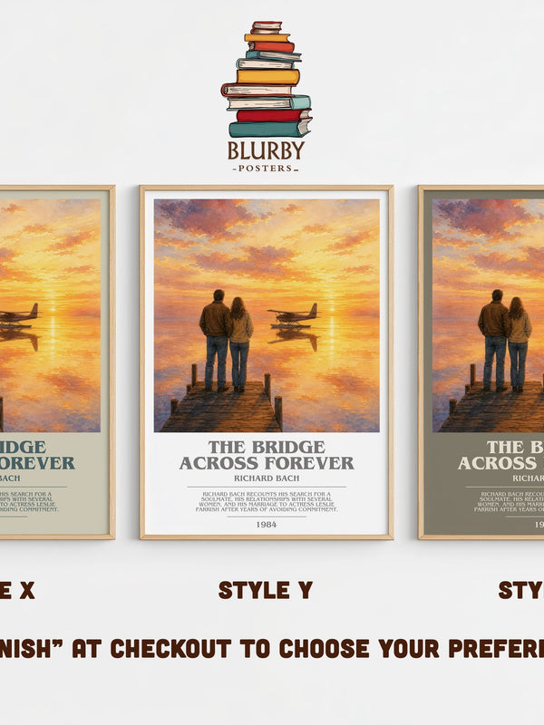 The Bridge Across Forever bookish print in frame leaning in hallway – memoir wall art
