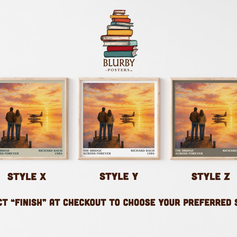 The Bridge Across Forever literary print in frame leaning in hallway – memoir wall art