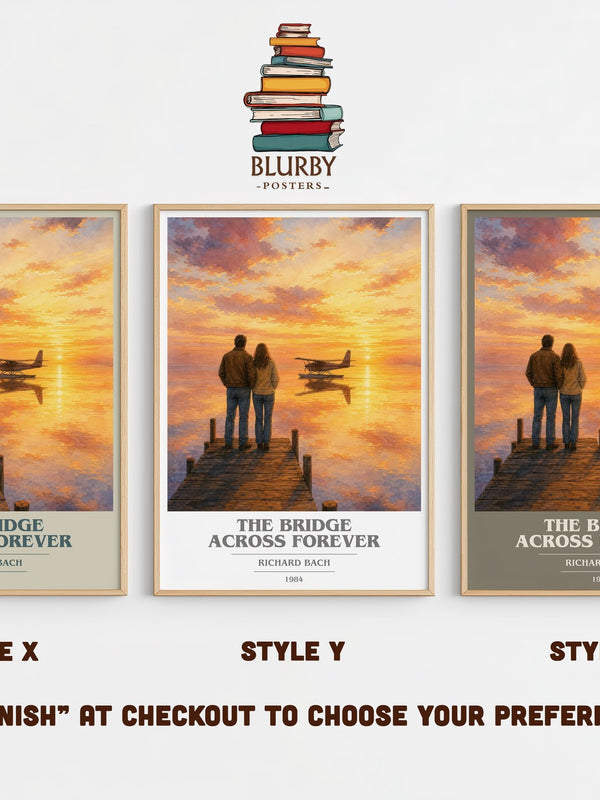 The Bridge Across Forever book cover print in frame leaning in hallway – memoir wall art
