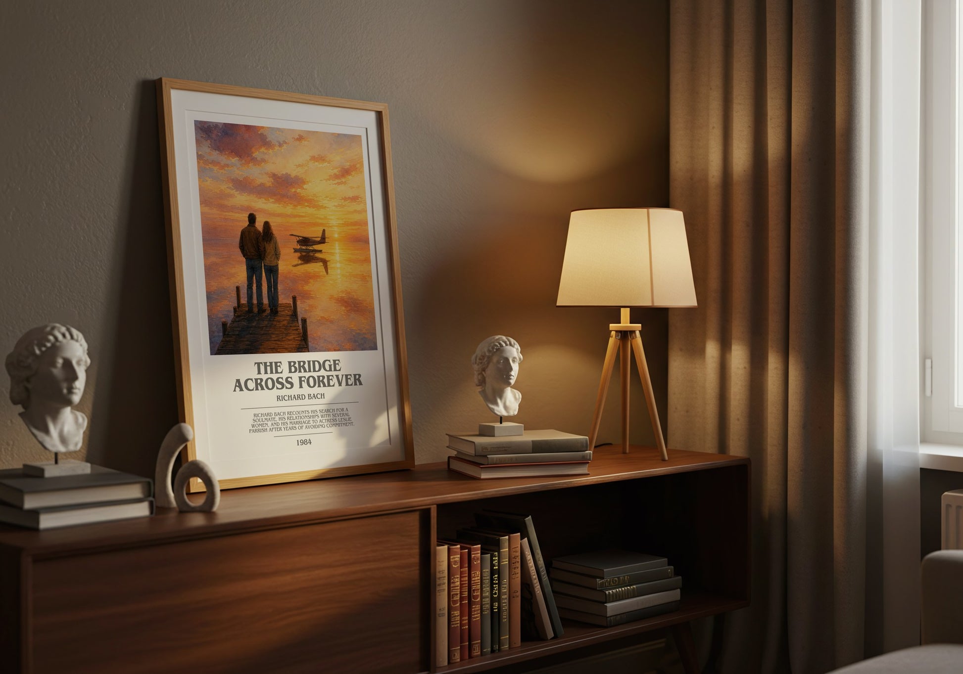 The Bridge Across Forever bookish book poster framed on wall – memoir wall art