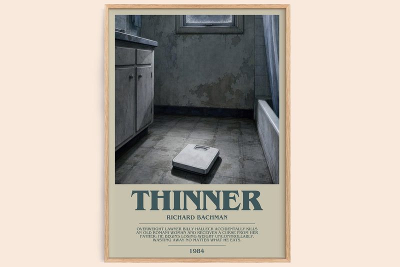 Thinner bookish book poster by Richard Bachman – framed literary art print