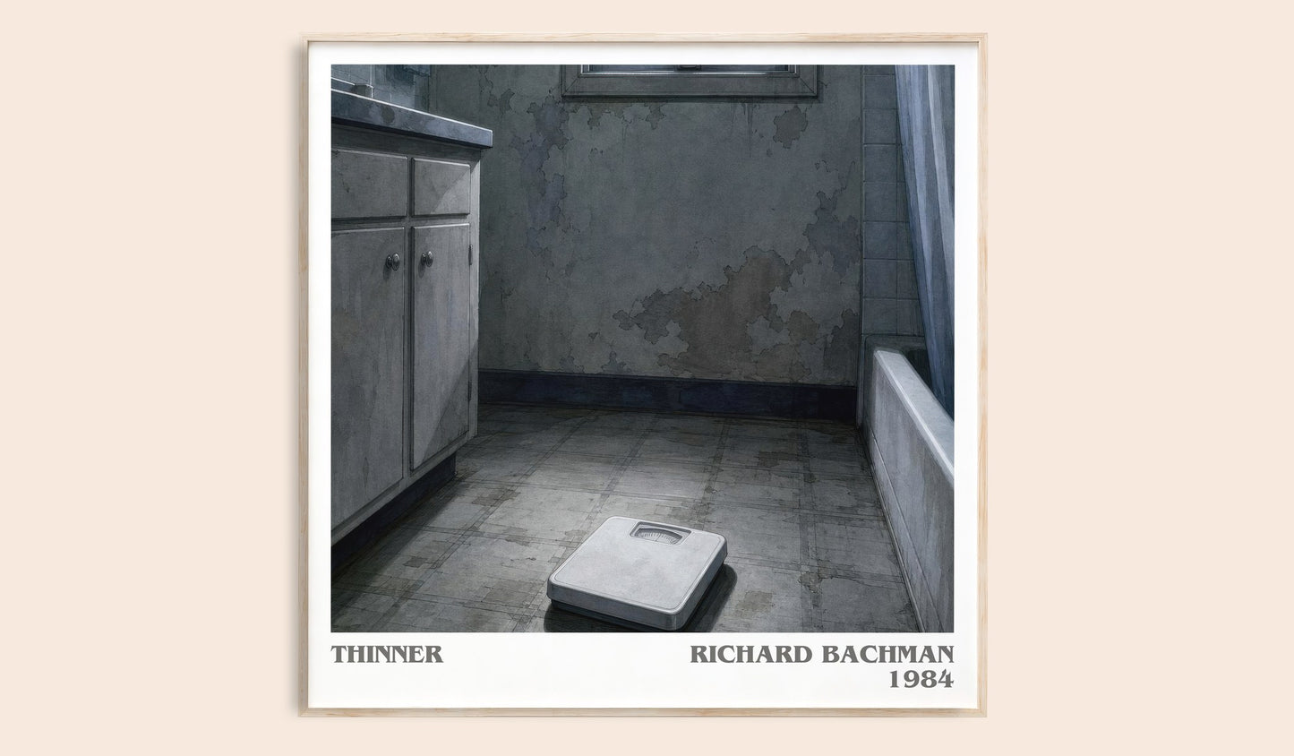 Thinner literary book poster by Richard Bachman – framed literary art print