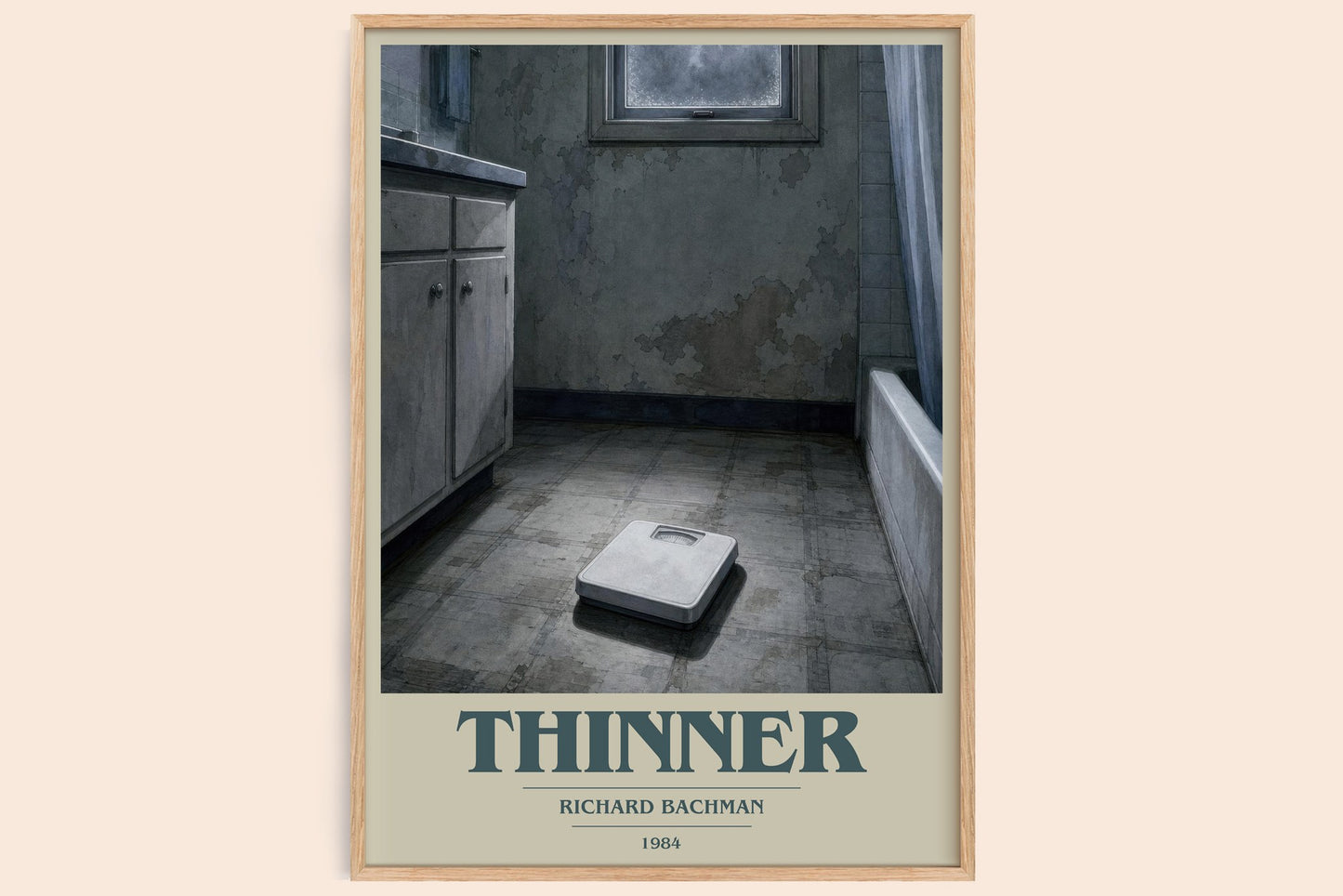 Thinner book cover book poster by Richard Bachman – framed literary art print