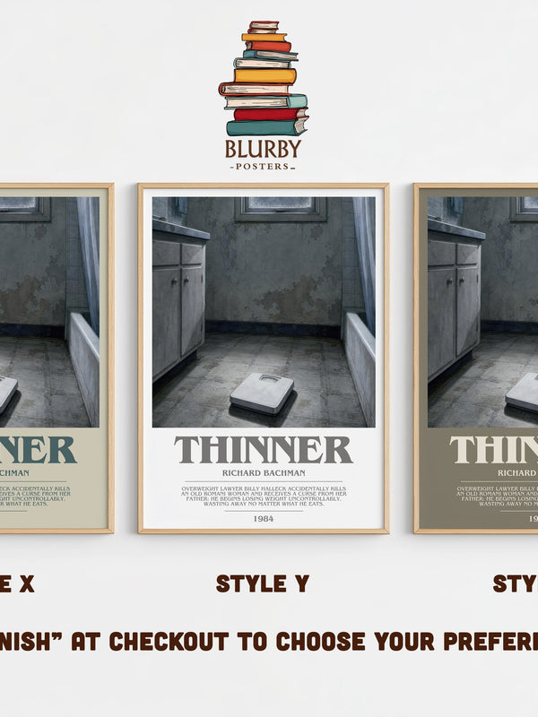 Thinner bookish print in frame leaning in hallway – horror wall art