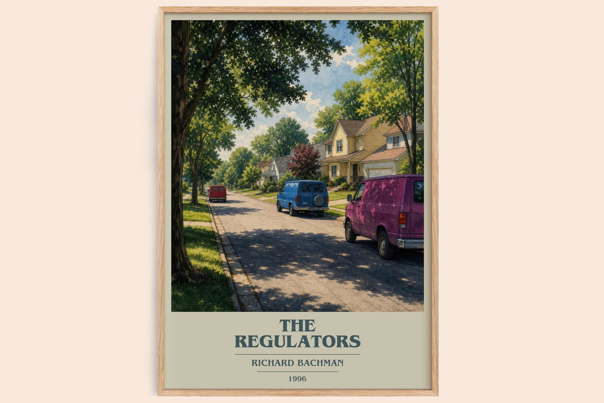 The Regulators book cover book poster by Richard Bachman – framed literary art print