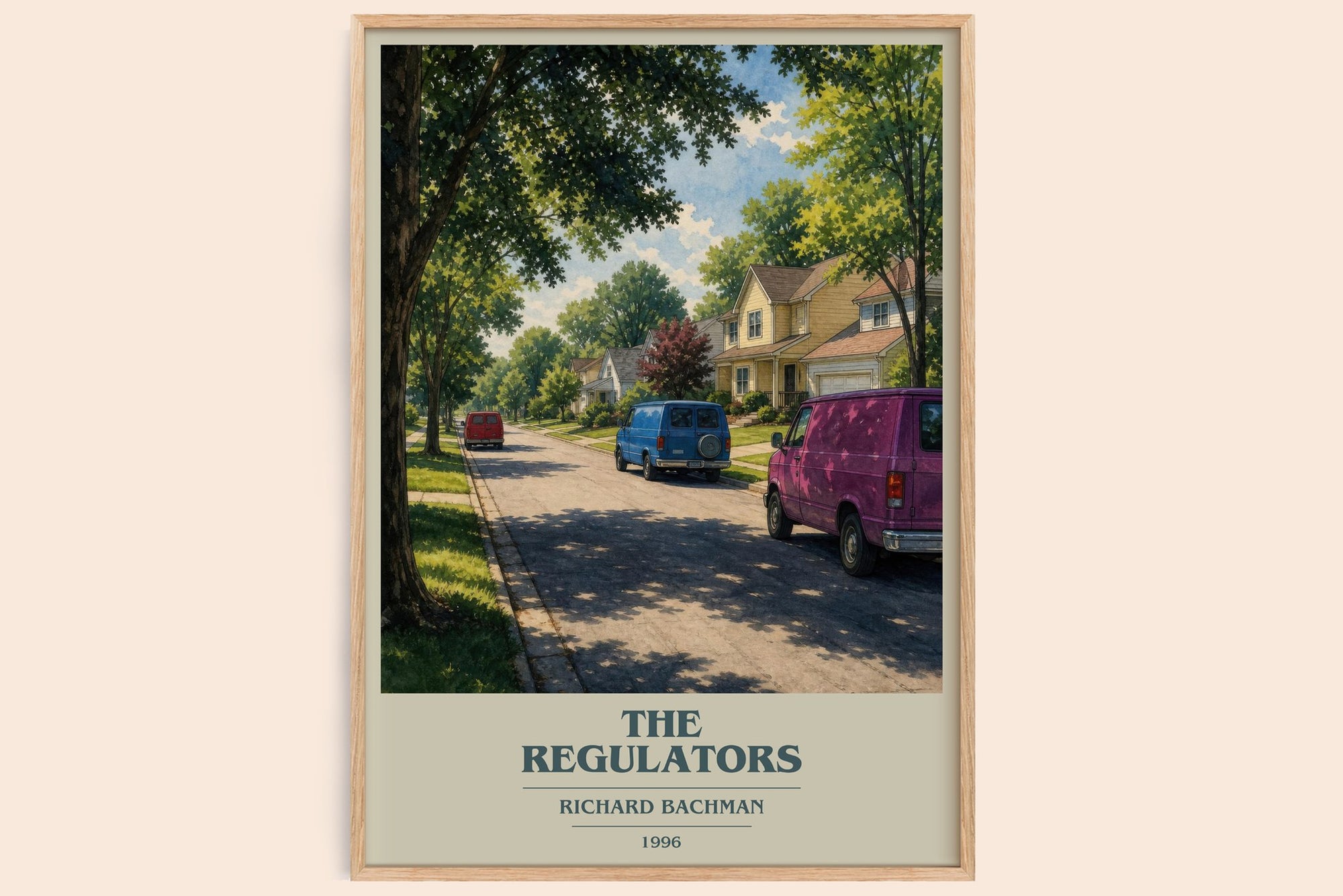 The Regulators book cover book poster by Richard Bachman – framed literary art print