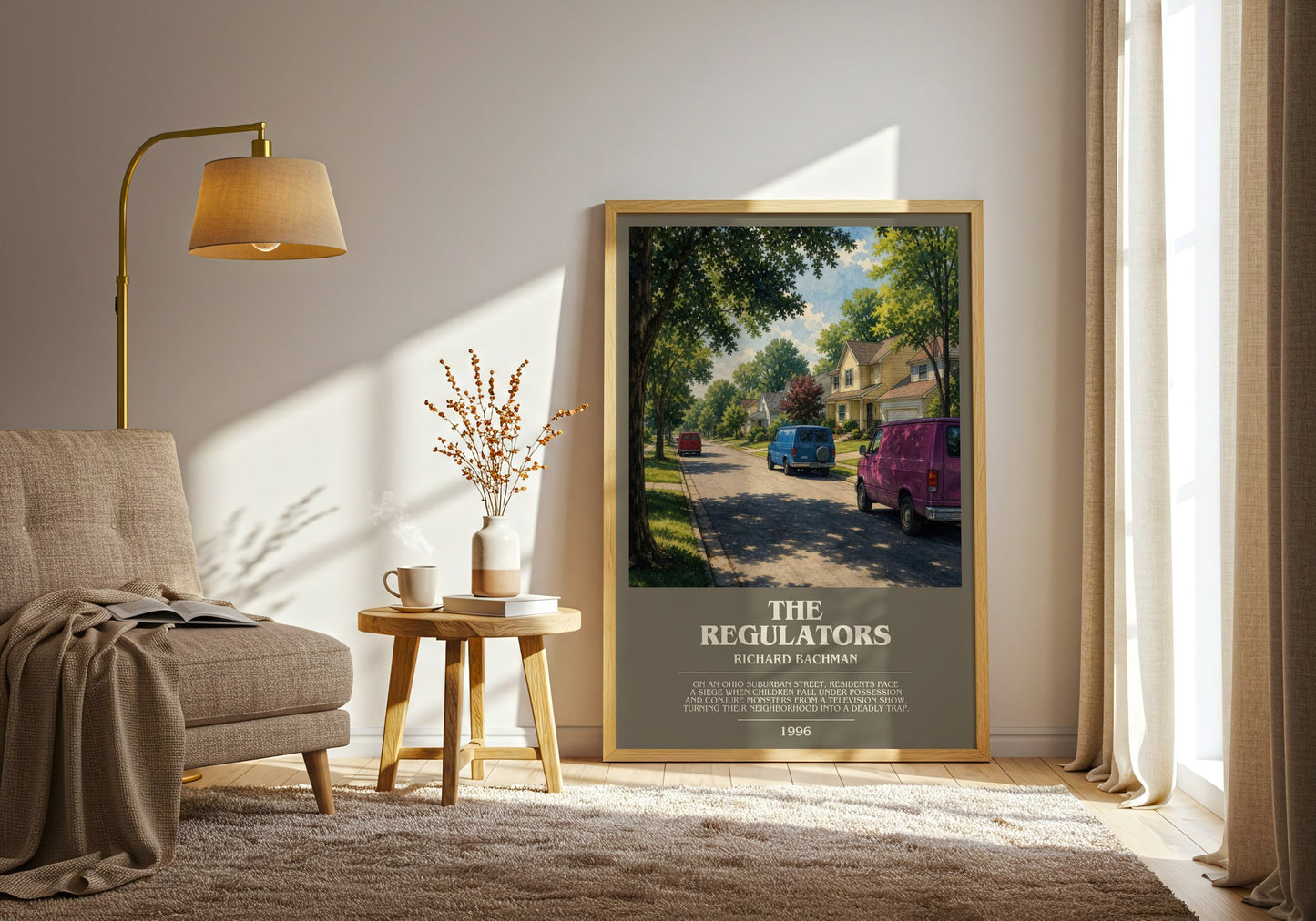 The Regulators bookish print on bookshelf – Richard Bachman fan gift