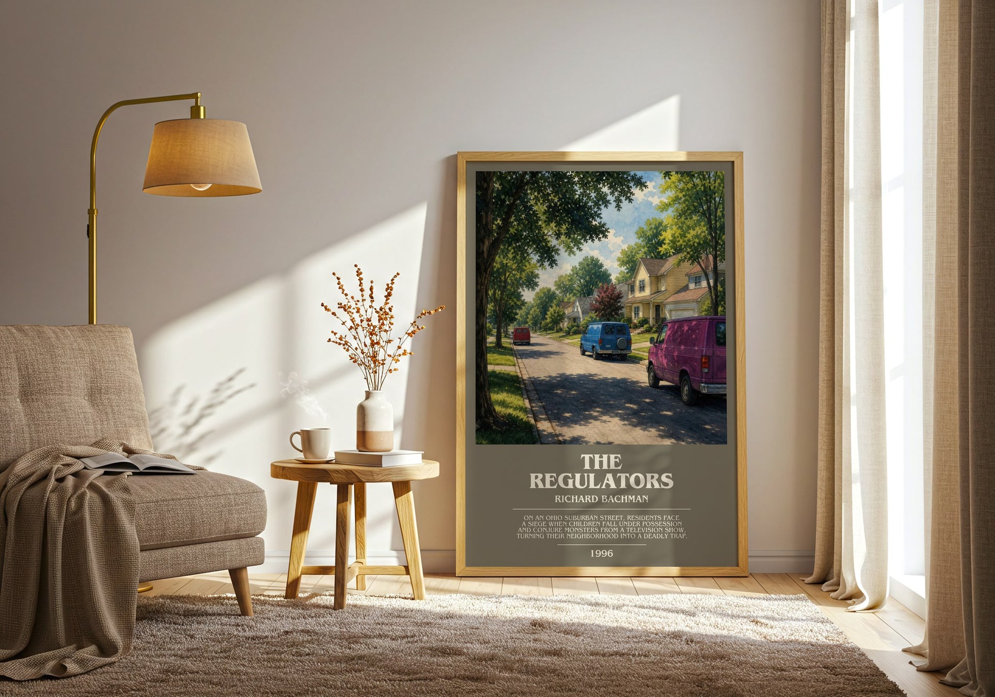 The Regulators bookish print on bookshelf – Richard Bachman fan gift