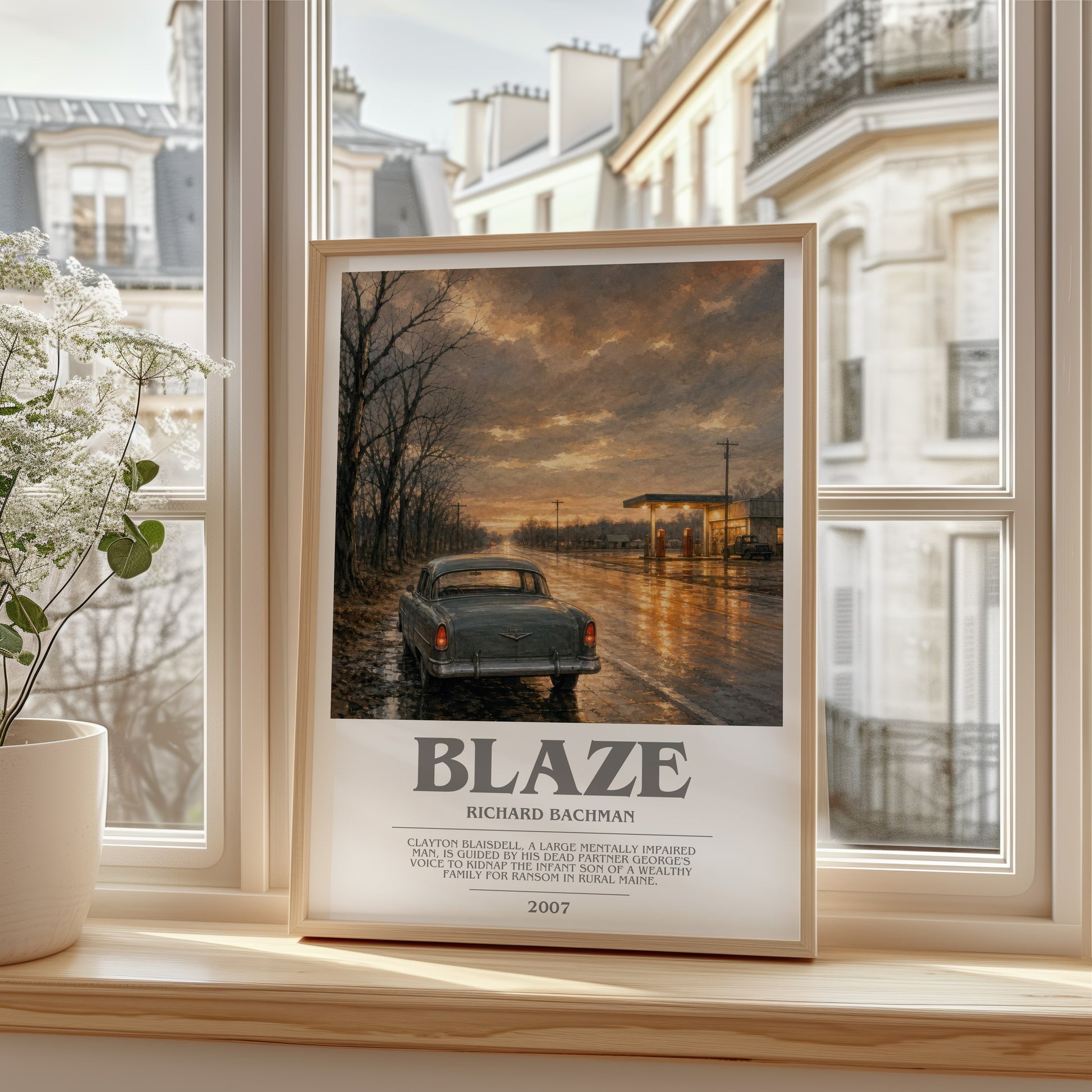 Blaze bookish poster colour and style options – Richard Bachman book art