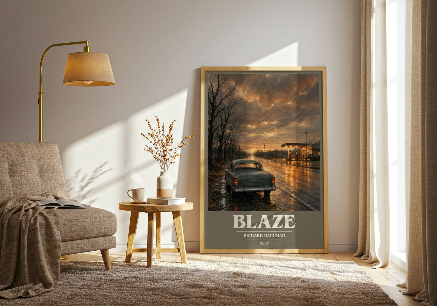 Blaze book cover print on bookshelf – Richard Bachman fan gift