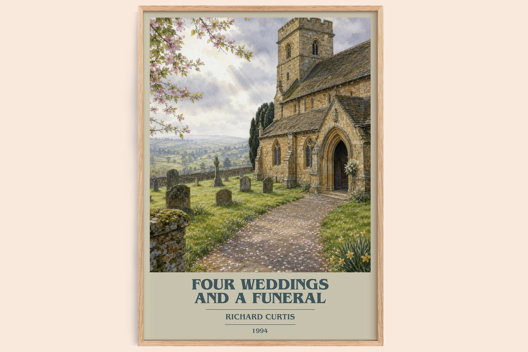 Four Weddings And A Funeral Book Cover Poster by Richard Curtis