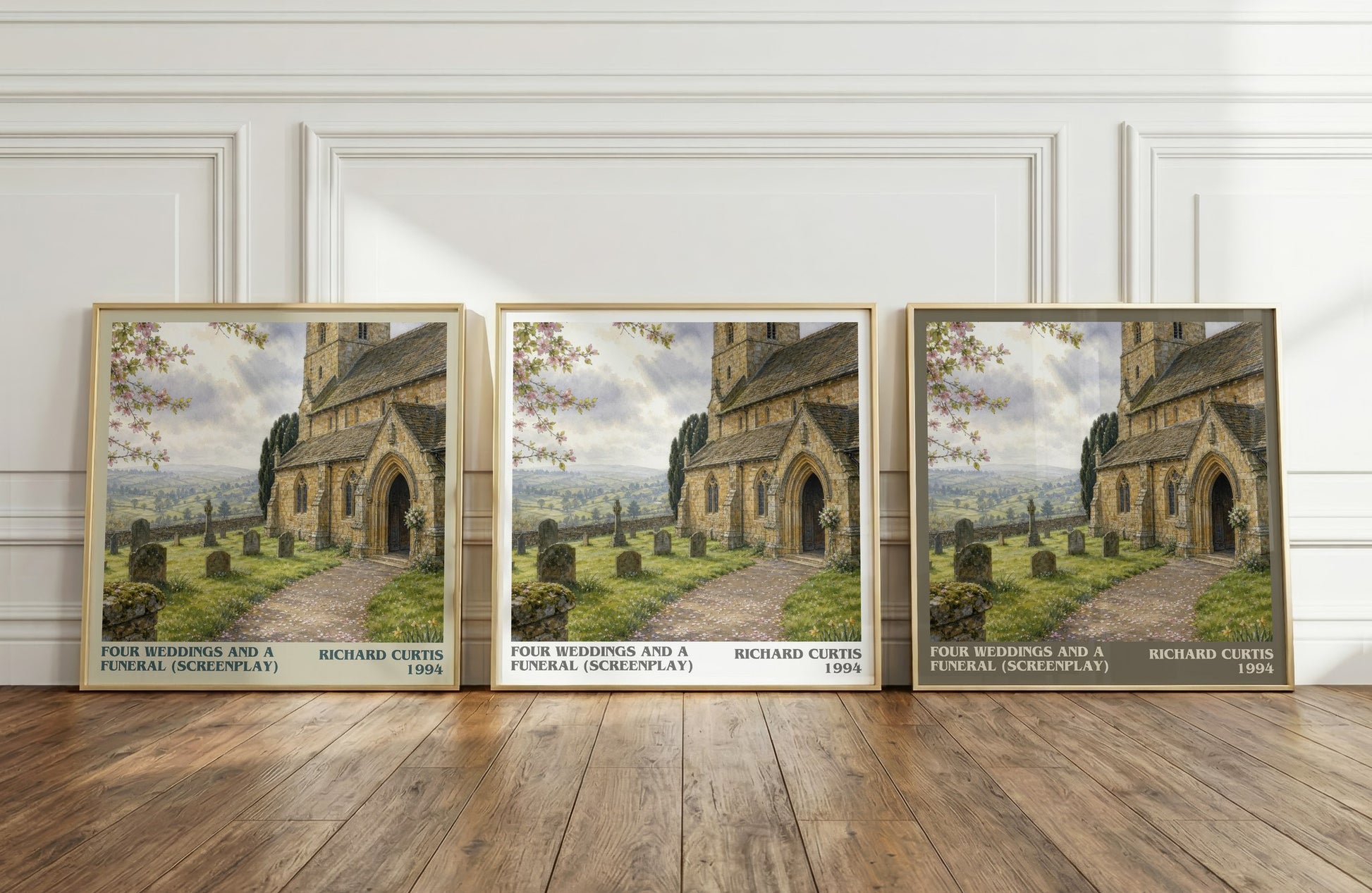 Four Weddings And A Funeral (Screenplay) literary art print colour and style options – Richard Curtis book art