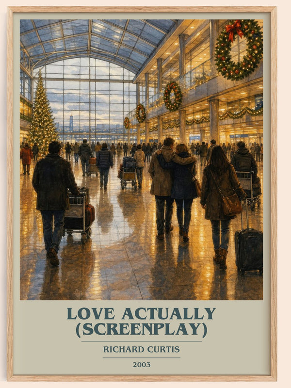 Love Actually (Screenplay) book cover book poster by Richard Curtis – framed literary art print