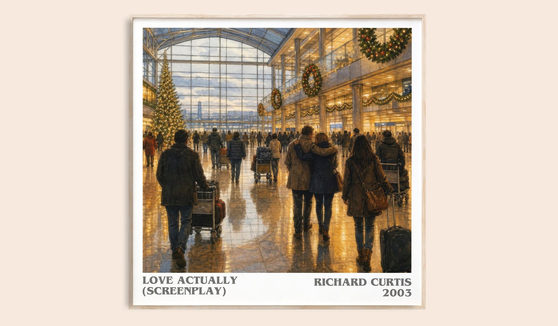 Love Actually (Screenplay) literary book poster by Richard Curtis – framed literary art print