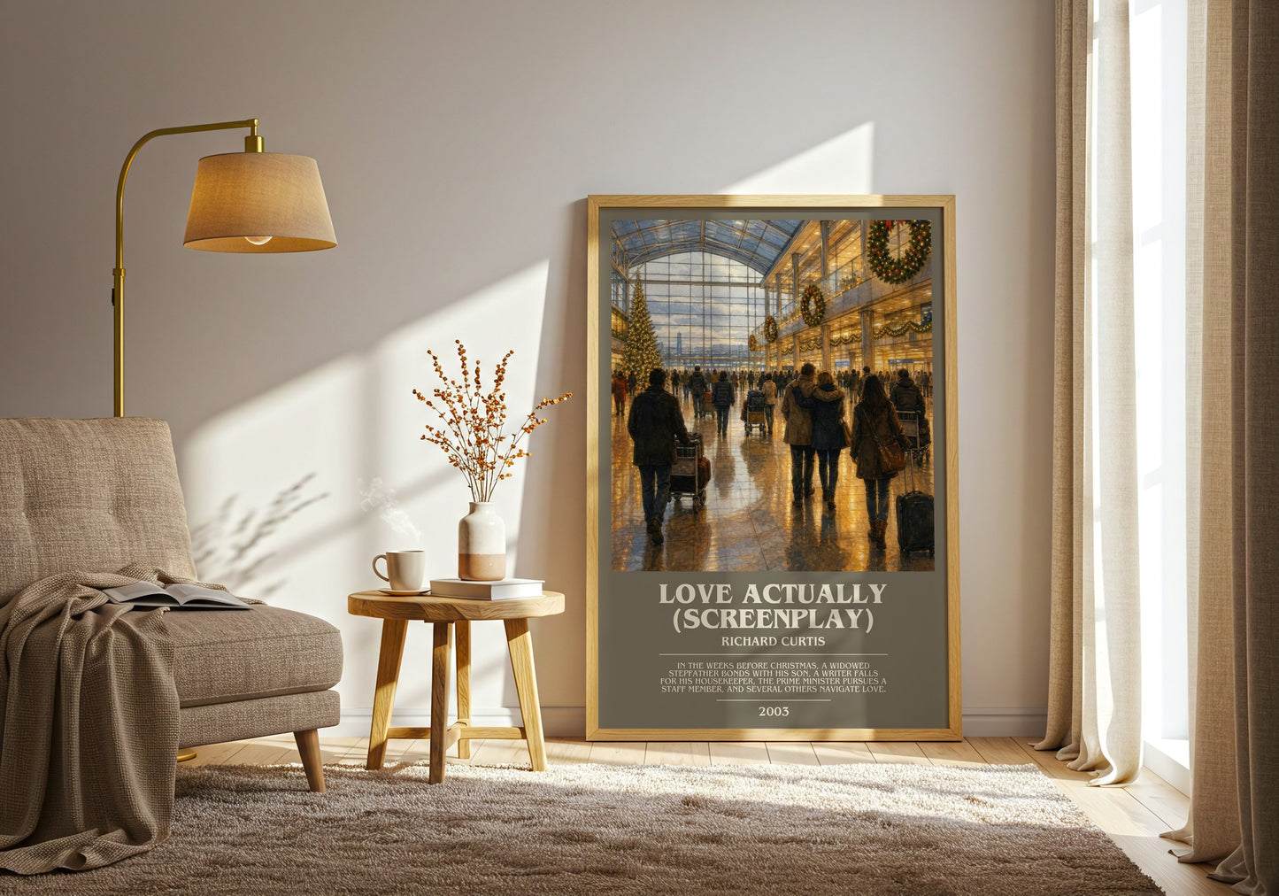 Love Actually (Screenplay) bookish print on bookshelf – Richard Curtis fan gift