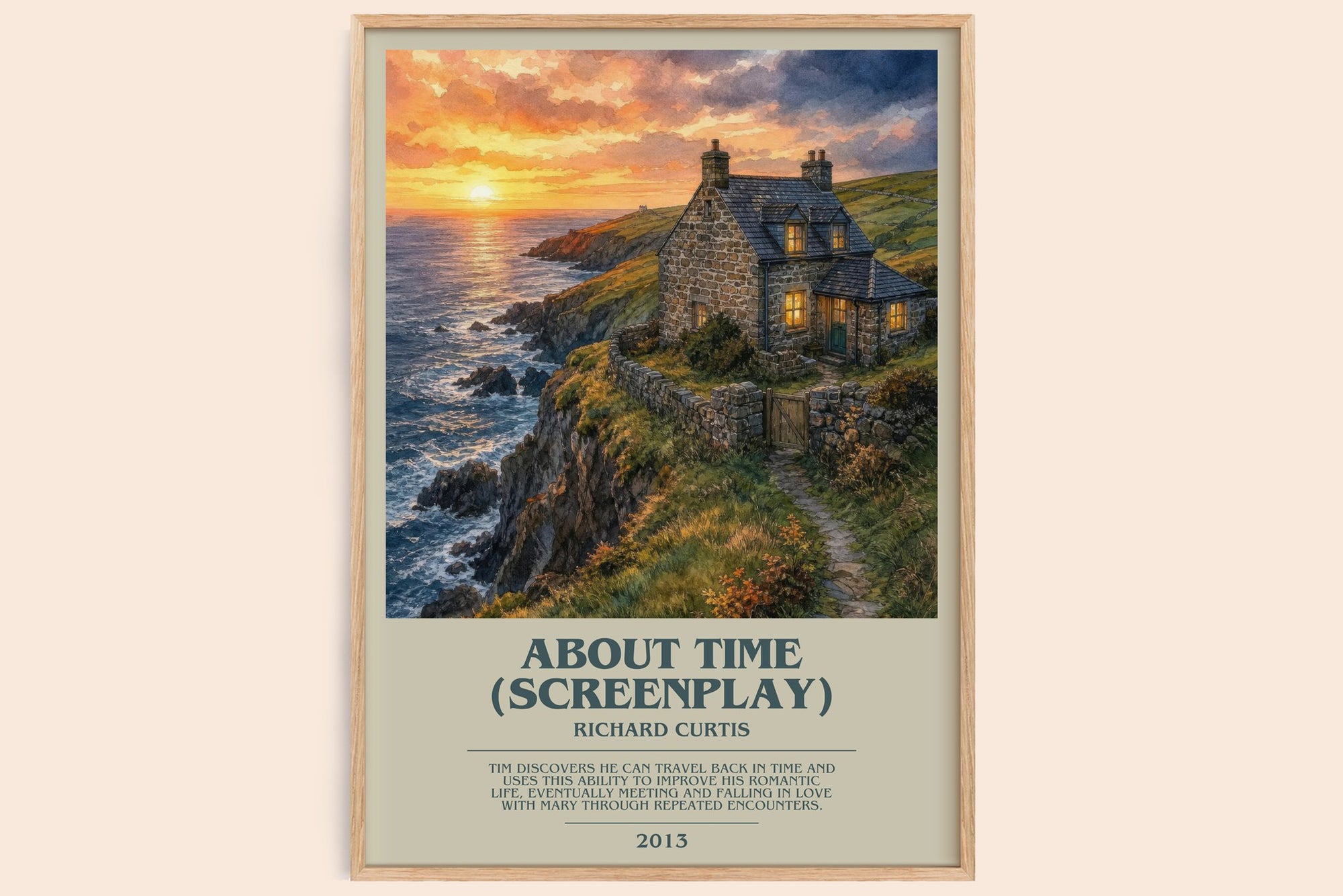 About Time (Screenplay) bookish book poster by Richard Curtis – framed literary art print
