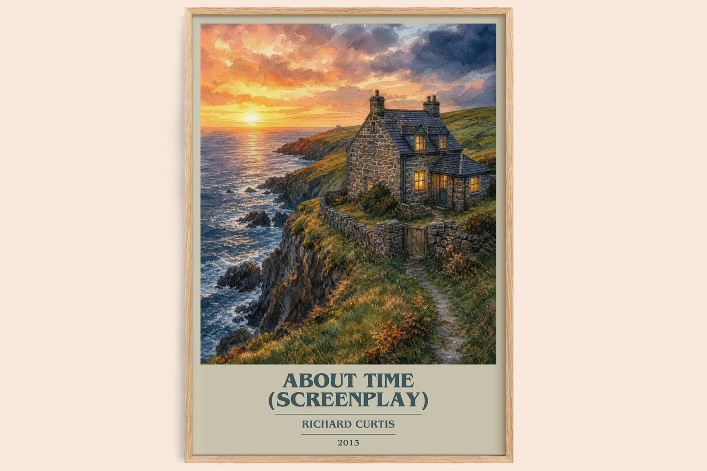 About Time (Screenplay) book cover book poster by Richard Curtis – framed literary art print