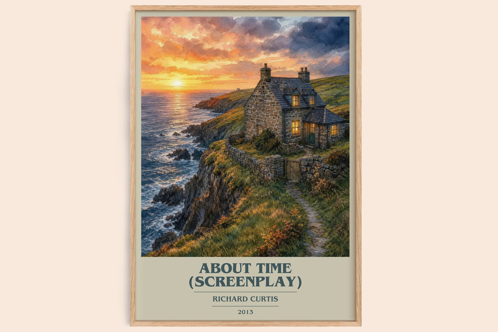 About Time (Screenplay) book cover book poster by Richard Curtis – framed literary art print