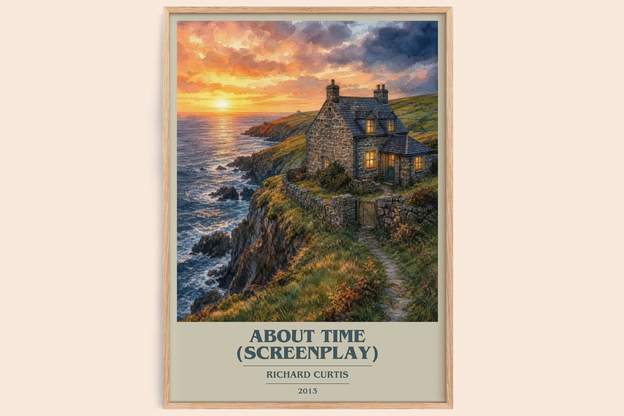 About Time (Screenplay) book cover book poster by Richard Curtis – framed literary art print