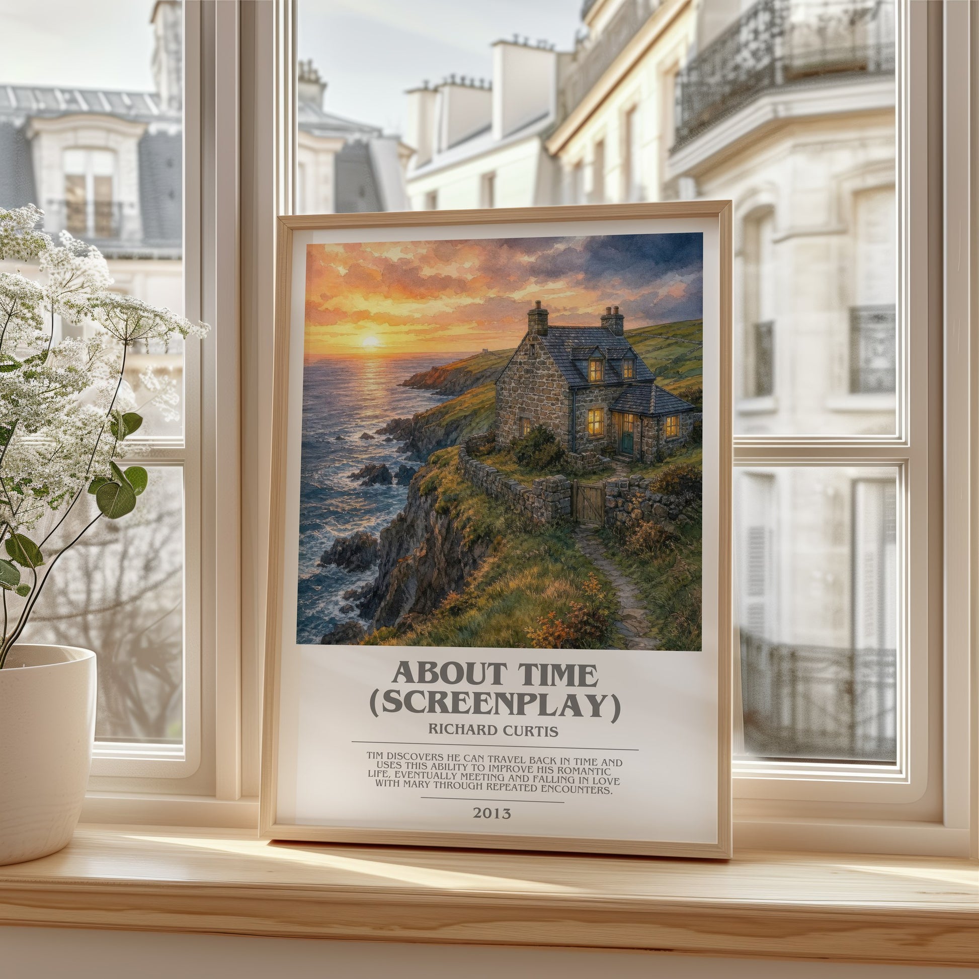 About Time (Screenplay) bookish poster colour and style options – Richard Curtis book art