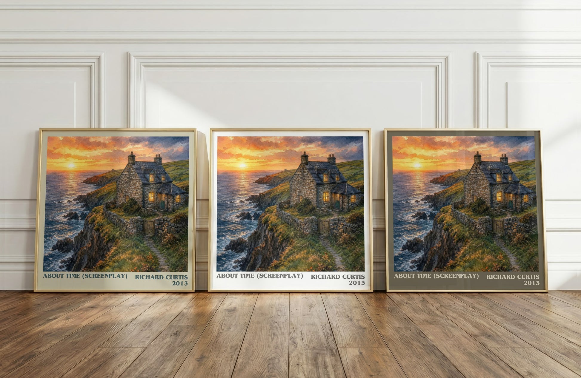 About Time (Screenplay) literary art print colour and style options – Richard Curtis book art