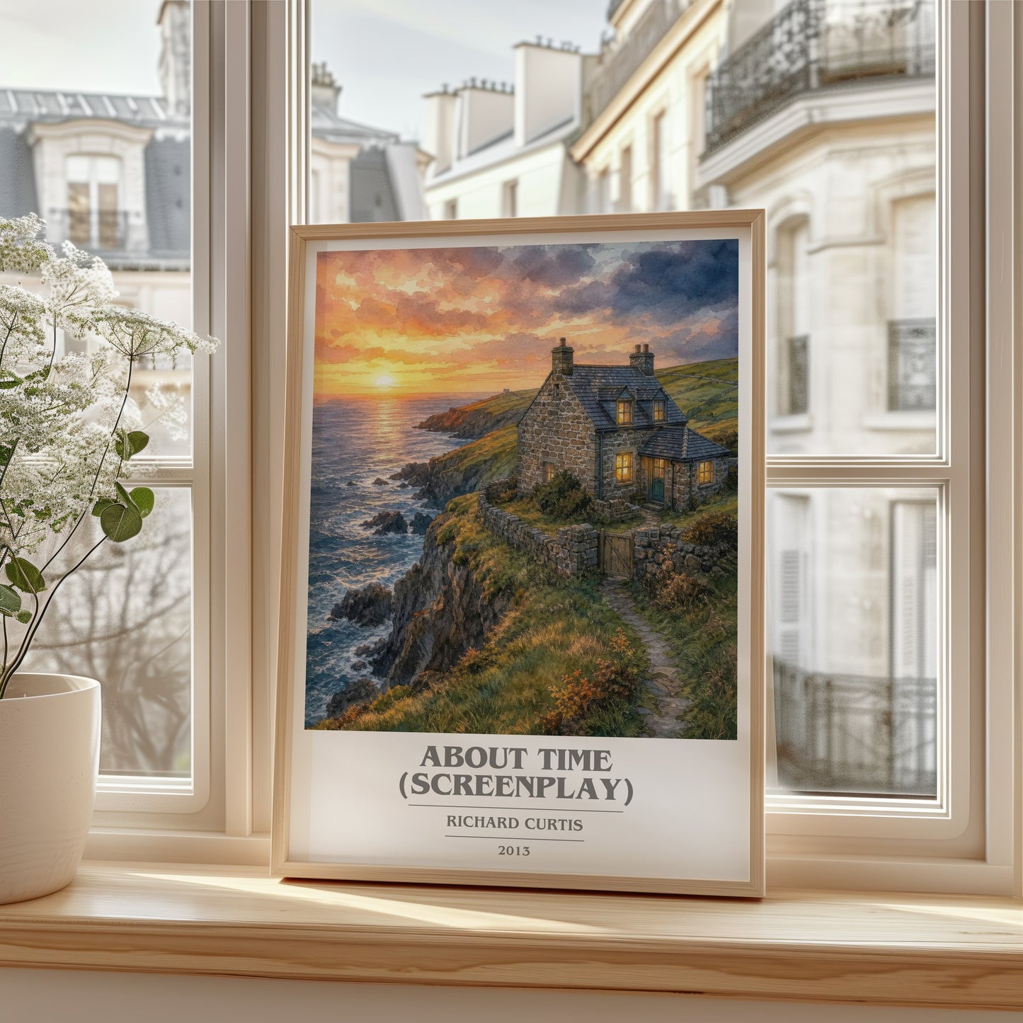About Time (Screenplay) book cover poster colour and style options – Richard Curtis book art