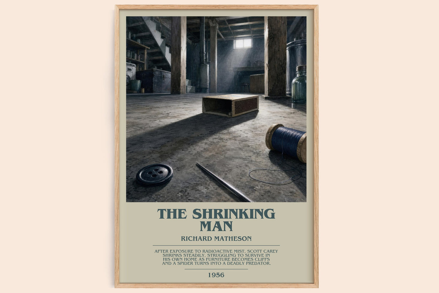 The Shrinking Man bookish book poster by Richard Matheson – framed literary art print