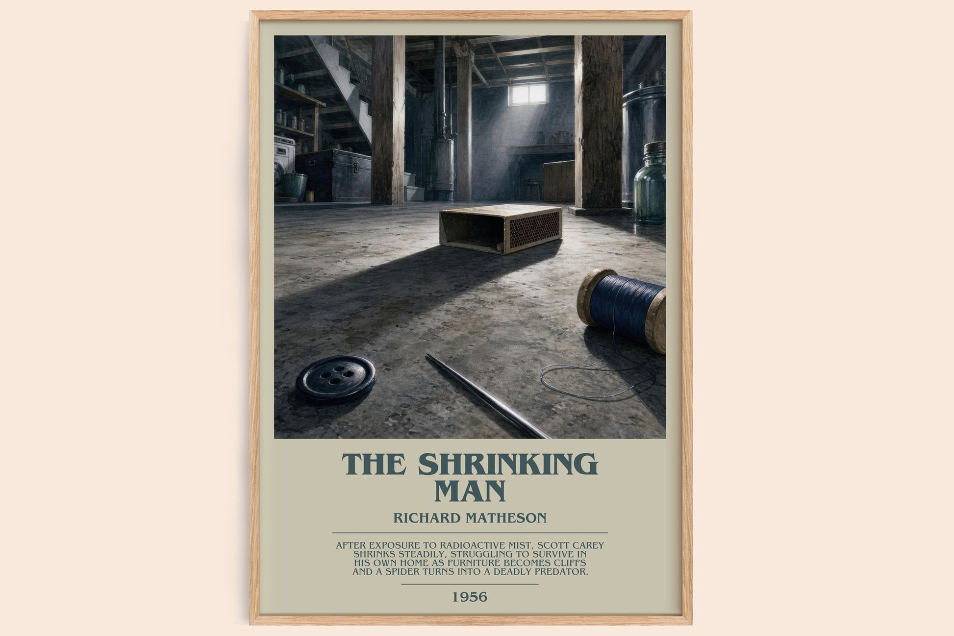 The Shrinking Man bookish book poster by Richard Matheson – framed literary art print
