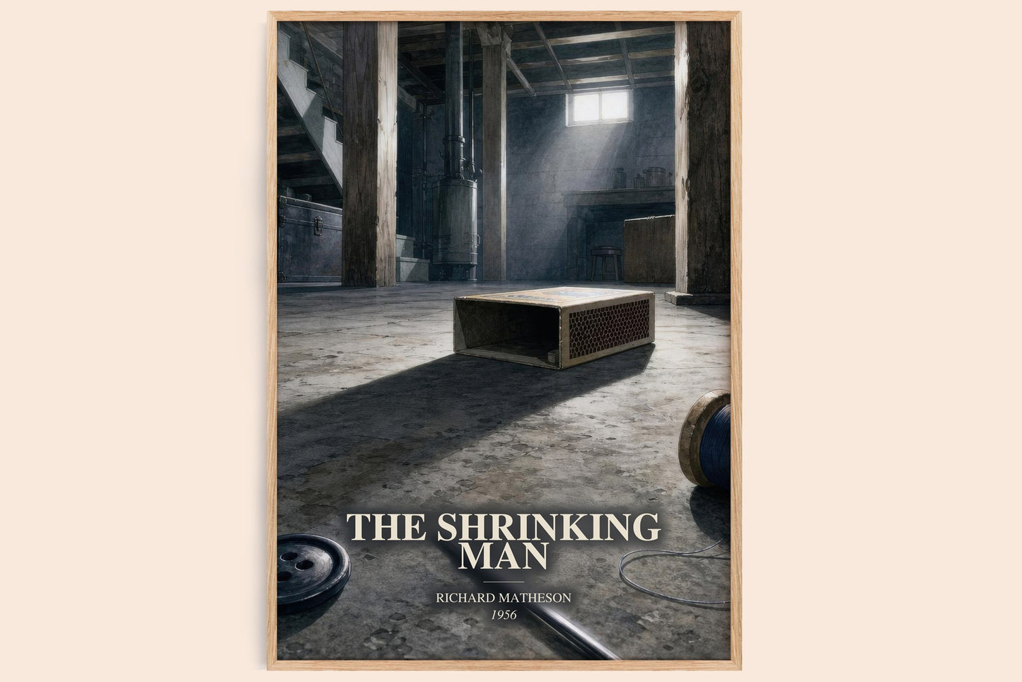 The Shrinking Man watercolour book poster by Richard Matheson – framed literary art print