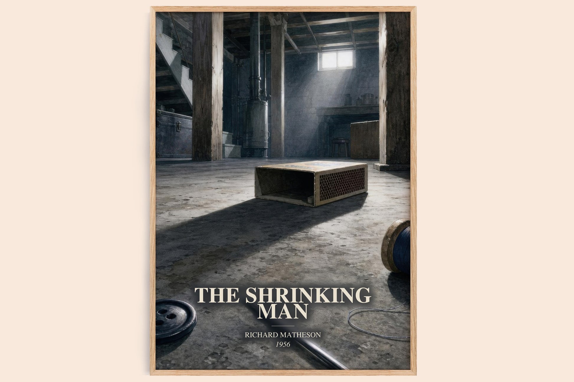 The Shrinking Man watercolour book poster by Richard Matheson – framed literary art print