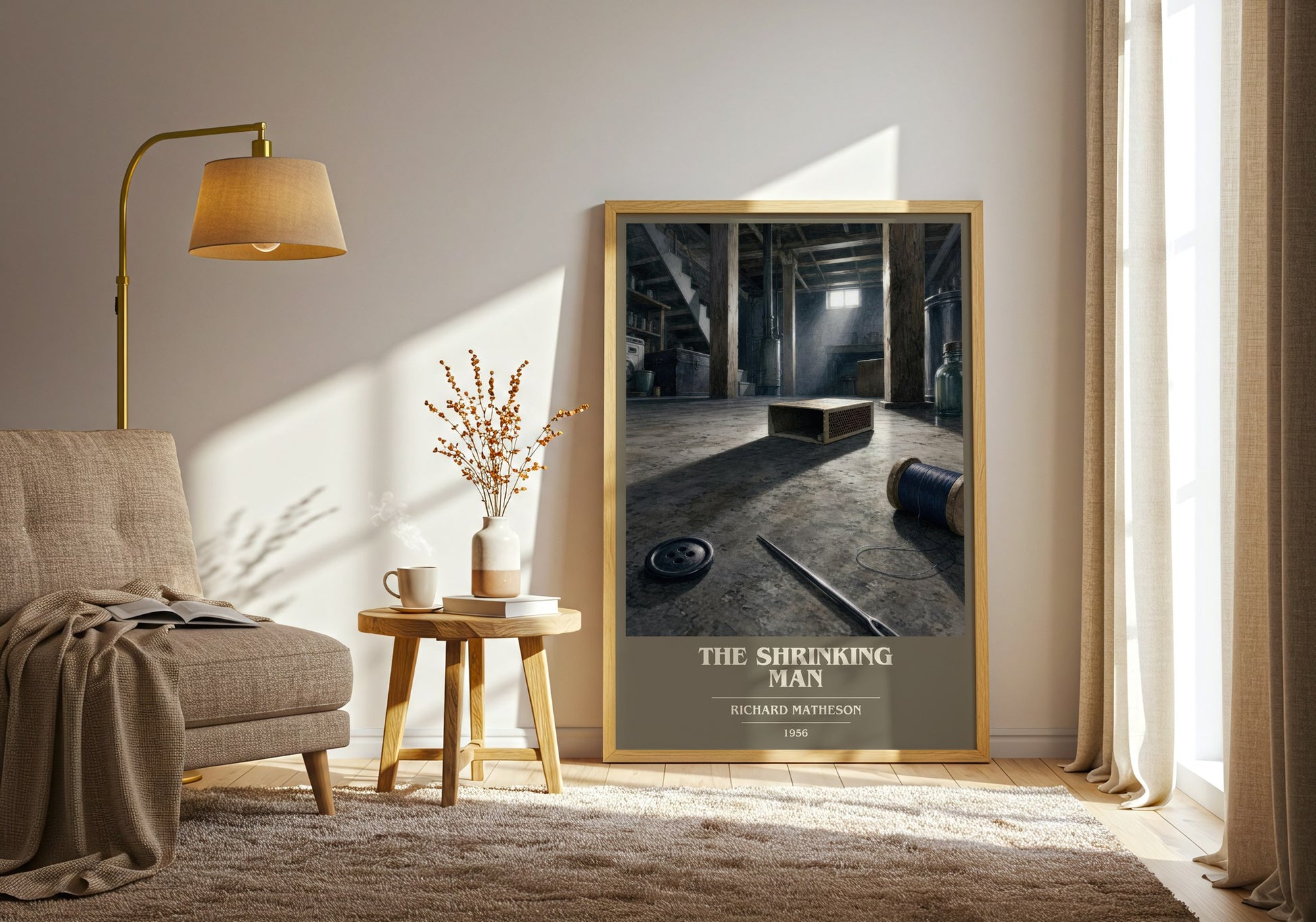 The Shrinking Man book cover print on bookshelf – Richard Matheson fan gift