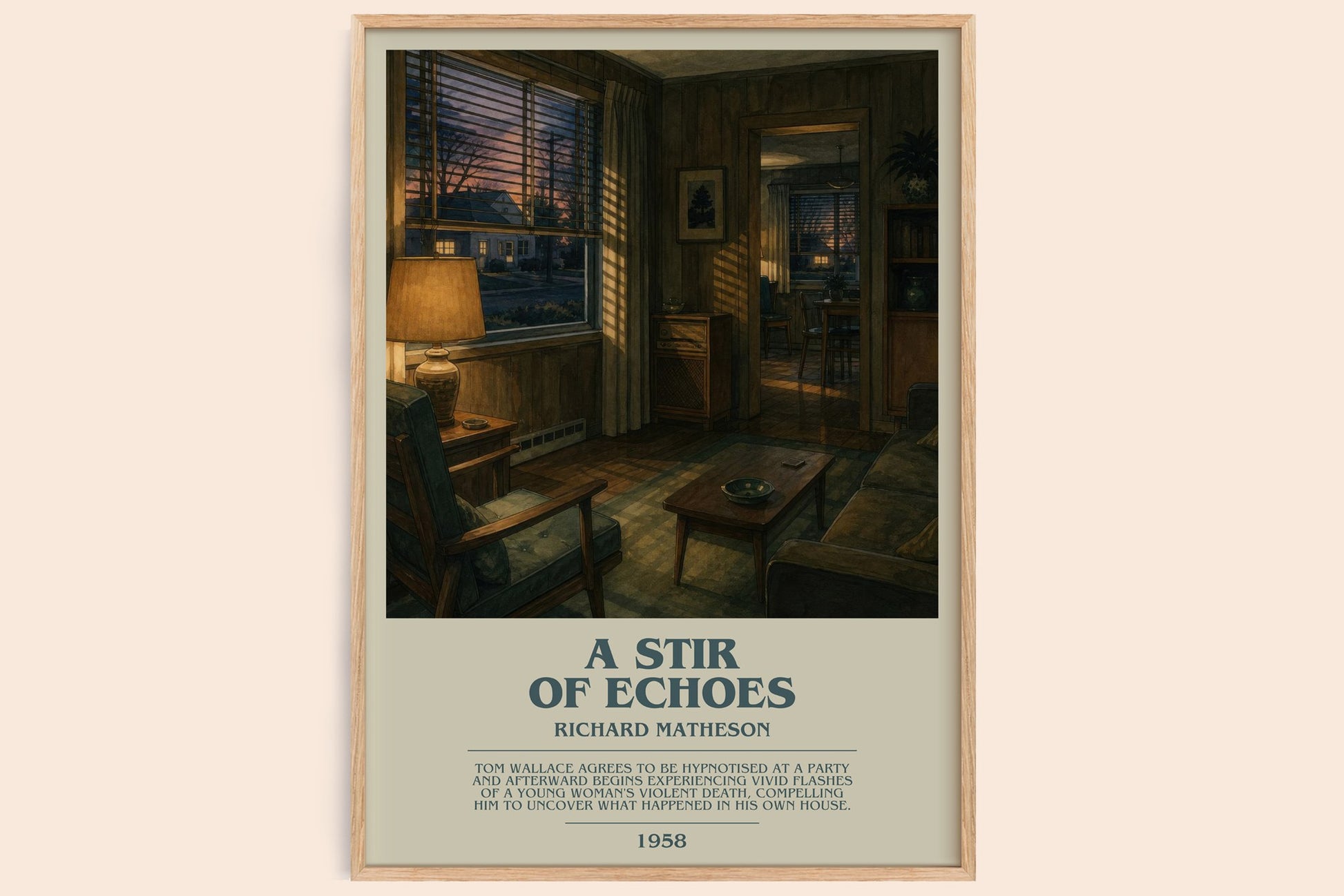 A Stir Of Echoes bookish book poster by Richard Matheson – framed literary art print