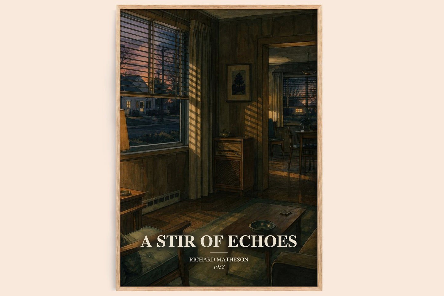 A Stir Of Echoes watercolour book poster by Richard Matheson – framed literary art print