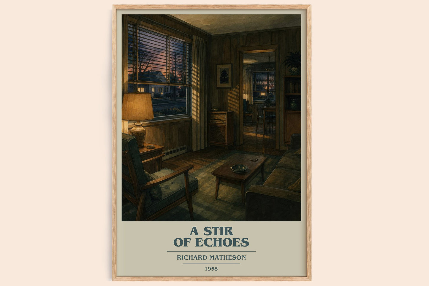 A Stir Of Echoes book cover book poster by Richard Matheson – framed literary art print