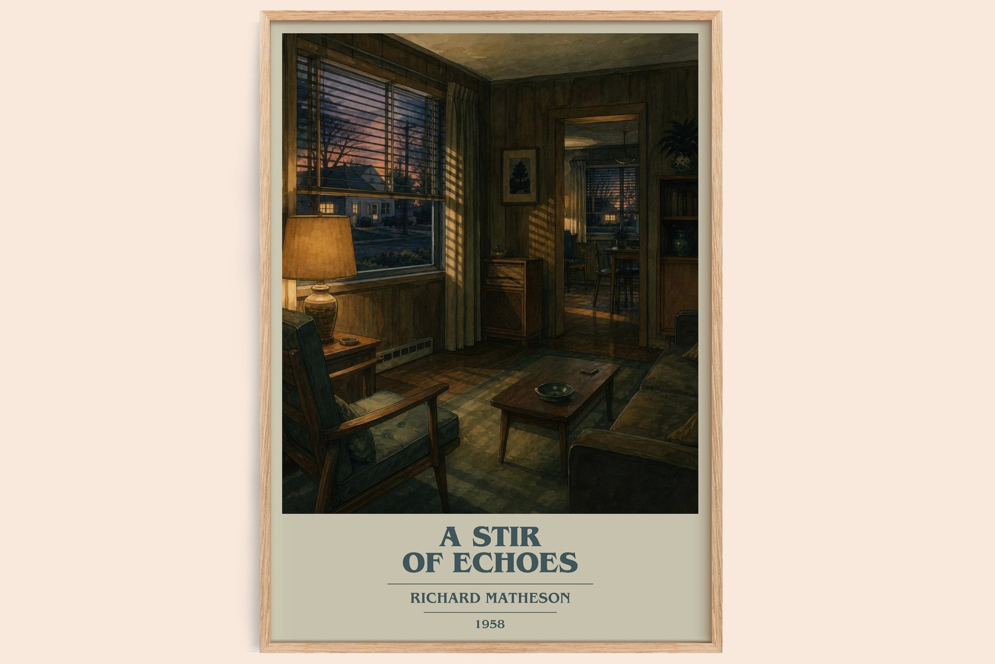 A Stir Of Echoes book cover book poster by Richard Matheson – framed literary art print