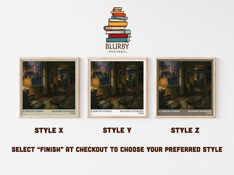 A Stir Of Echoes literary print in frame leaning in hallway – horror wall art