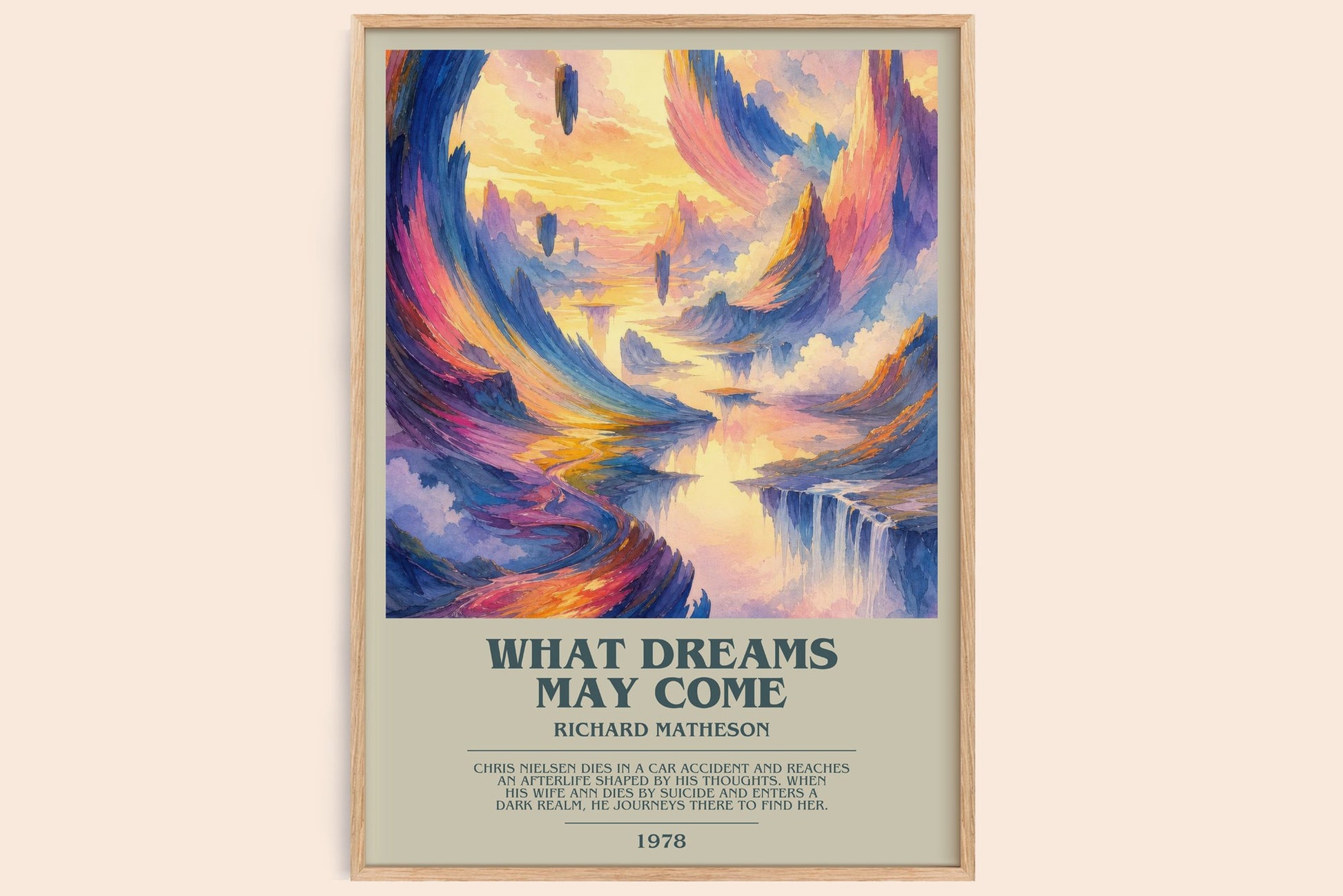 What Dreams May Come bookish book poster by Richard Matheson – framed literary art print