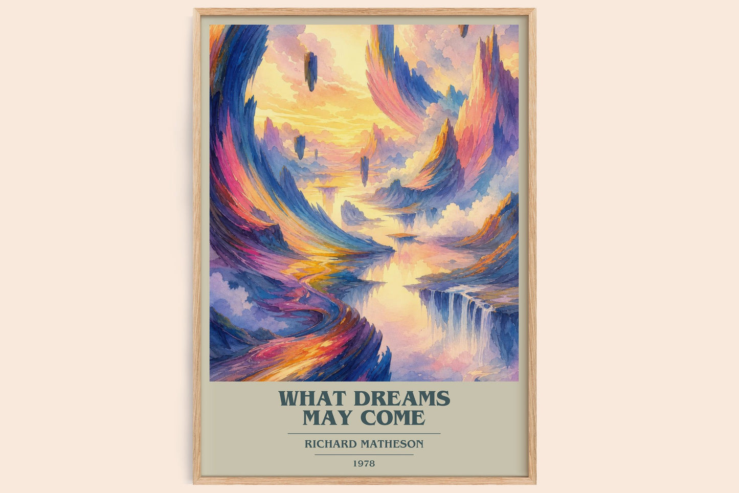 What Dreams May Come book cover book poster by Richard Matheson – framed literary art print