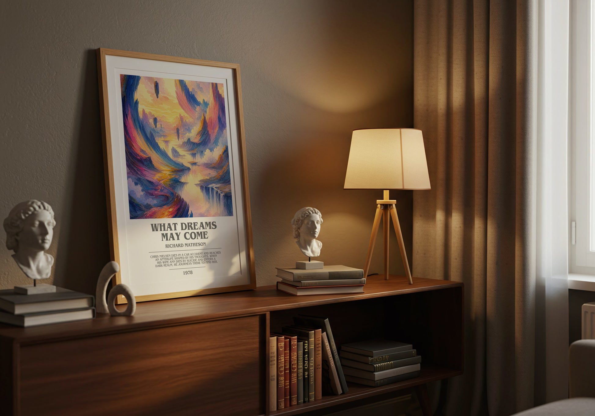 What Dreams May Come bookish book poster framed on wall – literary fiction wall art