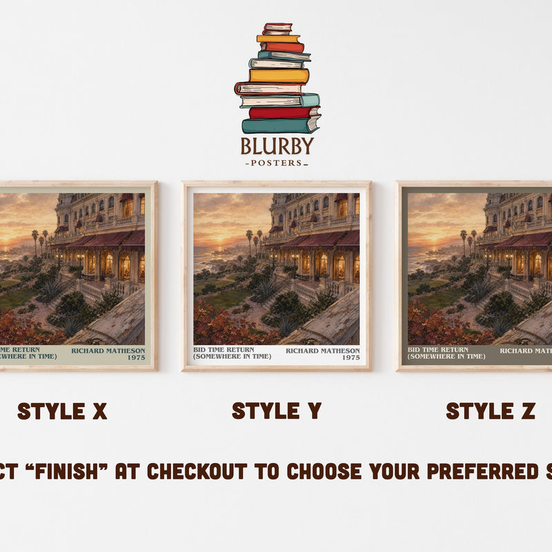 Bid Time Return (Somewhere In Time) literary print in frame leaning in hallway – romance wall art