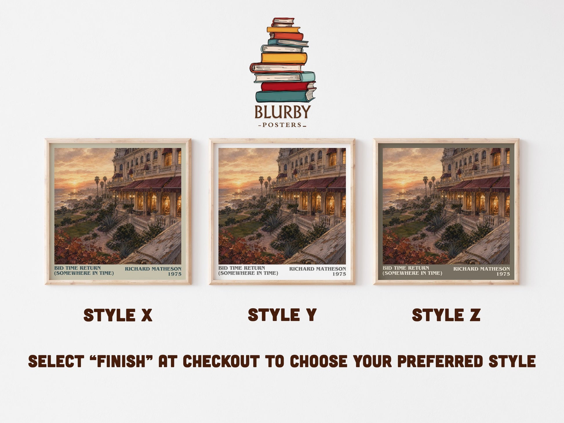 Bid Time Return (Somewhere In Time) literary print in frame leaning in hallway – romance wall art