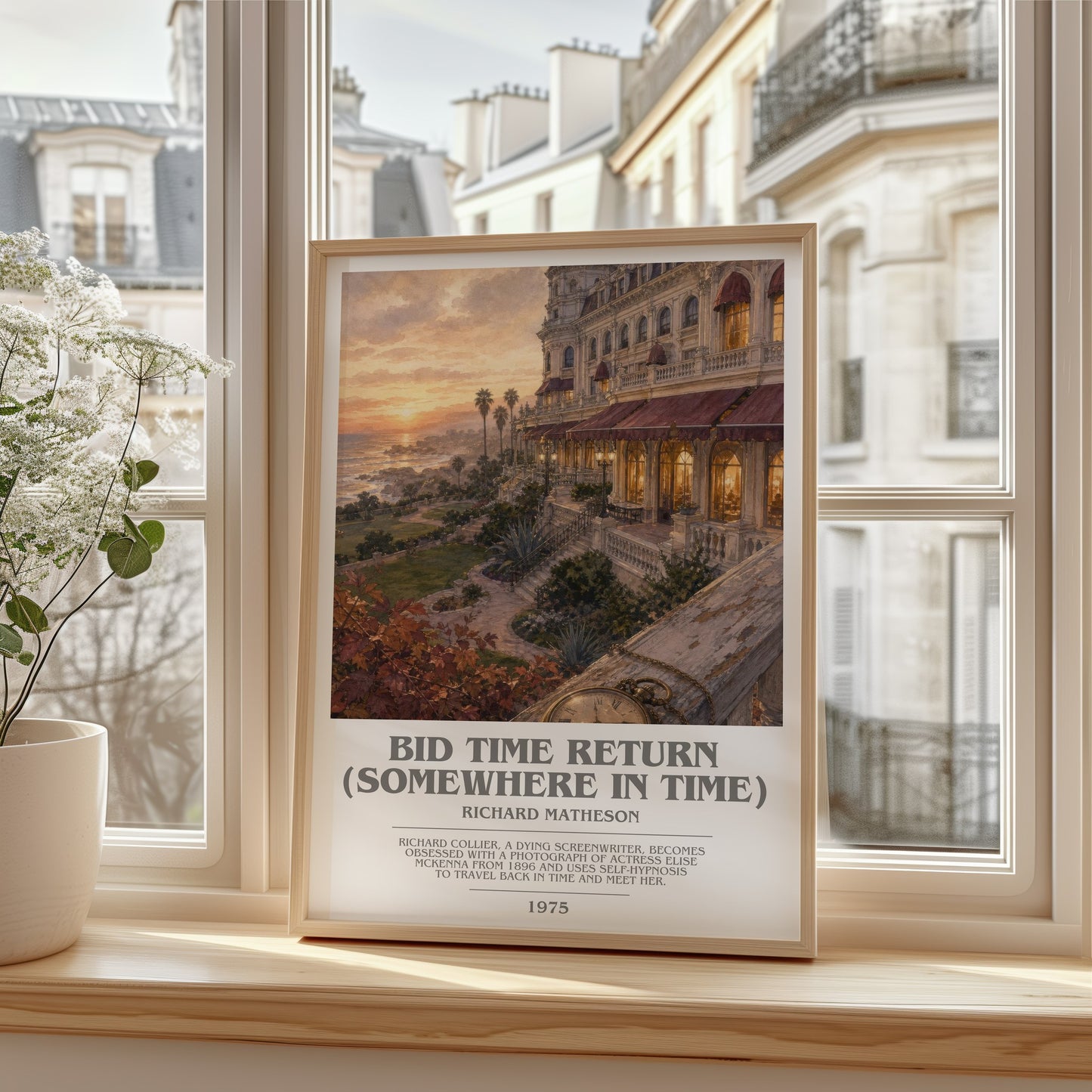 Bid Time Return (Somewhere In Time) bookish poster colour and style options – Richard Matheson book art