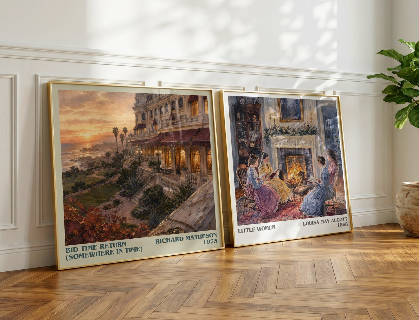 Bid Time Return (Somewhere In Time) literary print on bookshelf – Richard Matheson fan gift